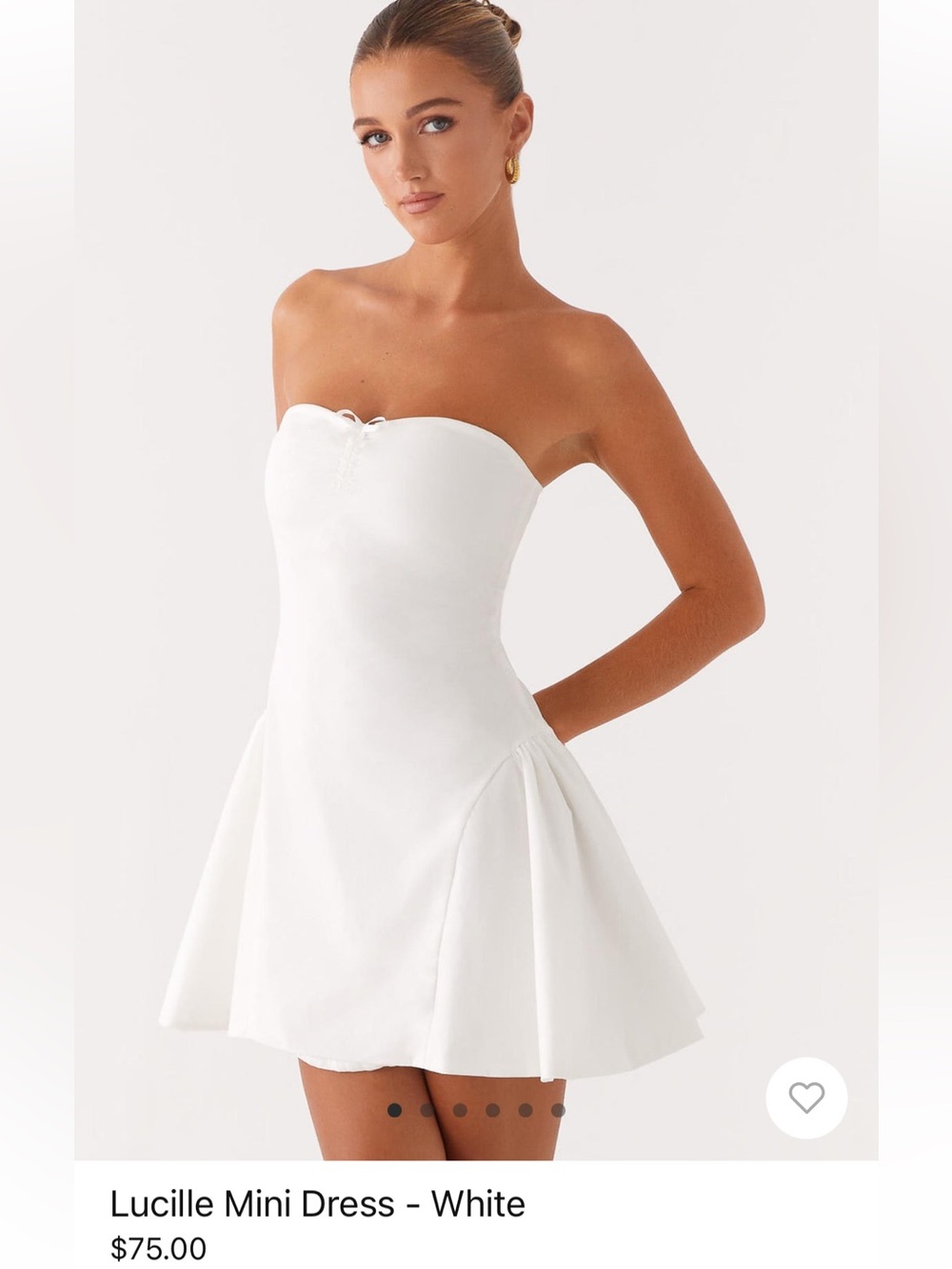 Peppermayo Lucille Strapless White Mini Dress